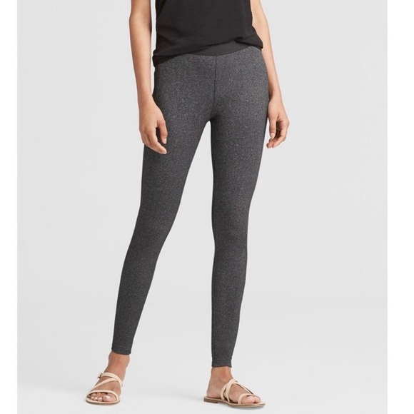 Eileen Fisher Gray Herringbone Leggings - Picture 1 of 5